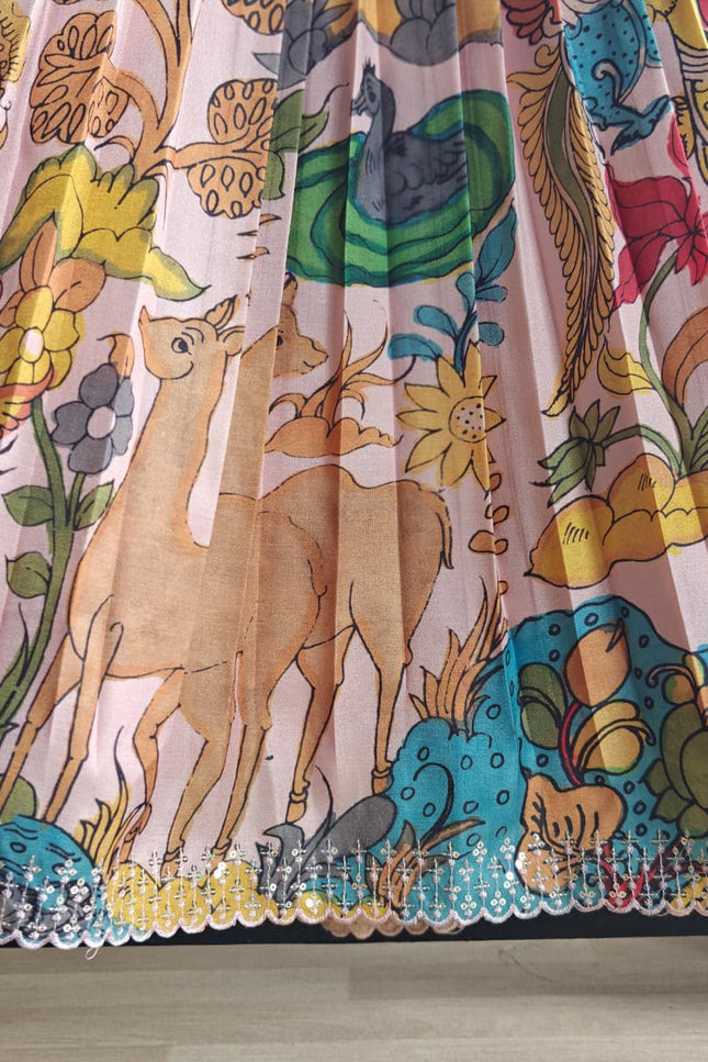 kalamkari tussar kids lehenga SS438