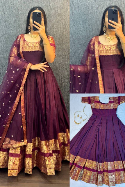 NARYANPET SILK GOWN SS378