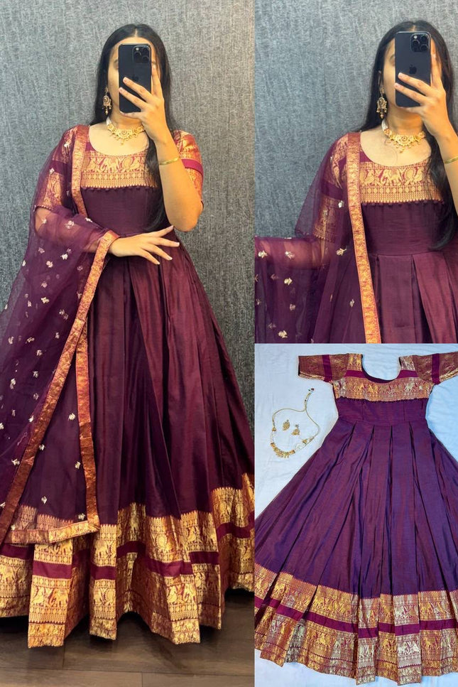 NARYANPET SILK GOWN SS378