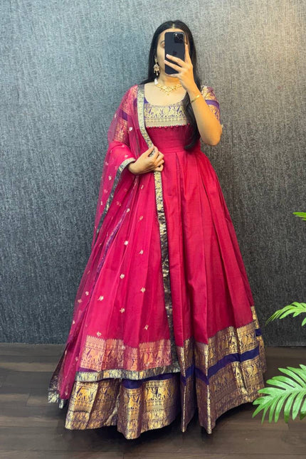 NARYANPET SILK GOWN SS378