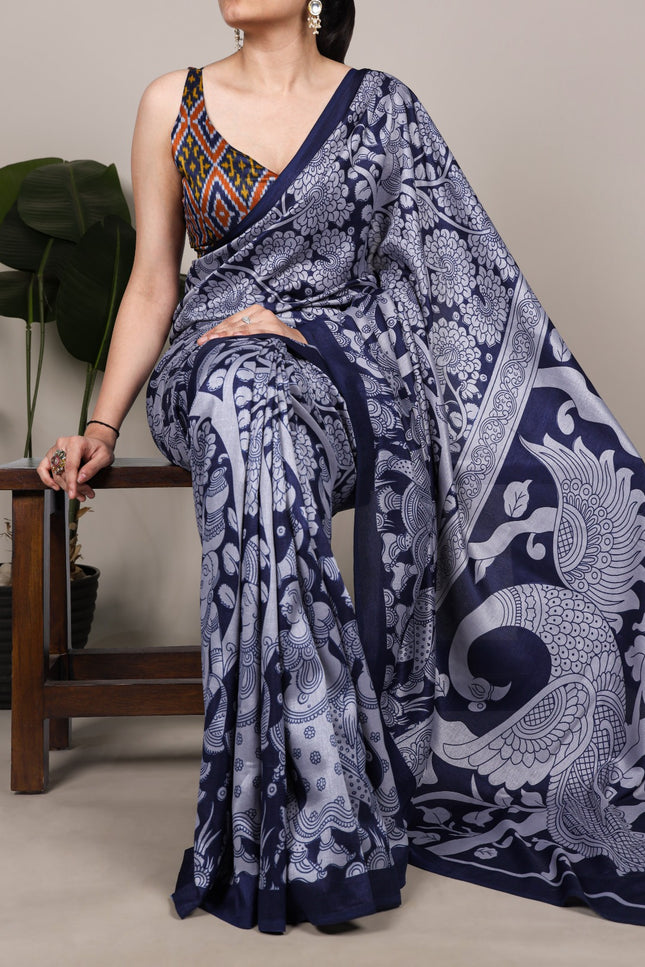 The beauty of traditional Kalamkari saree SS393