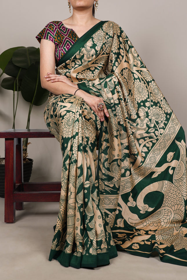 The beauty of traditional Kalamkari saree SS393