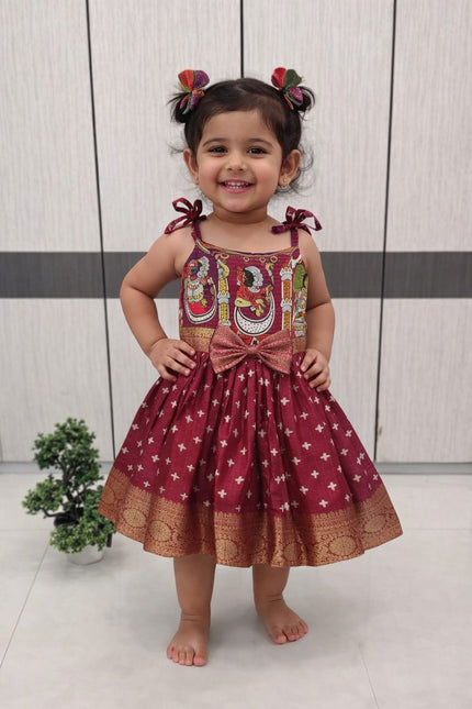 Super trendy kalamkari frocks SS414