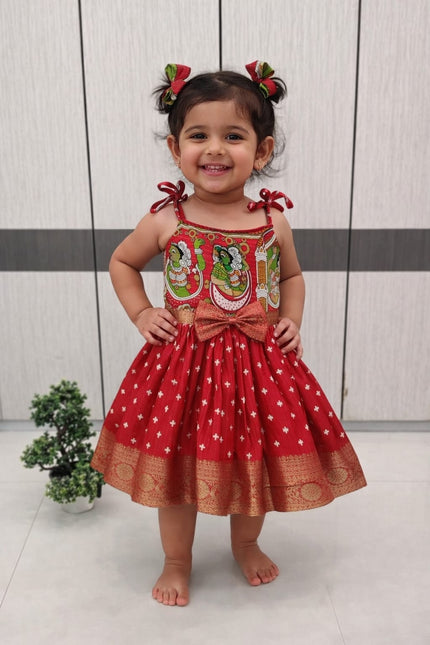 Super trendy kalamkari frocks SS414