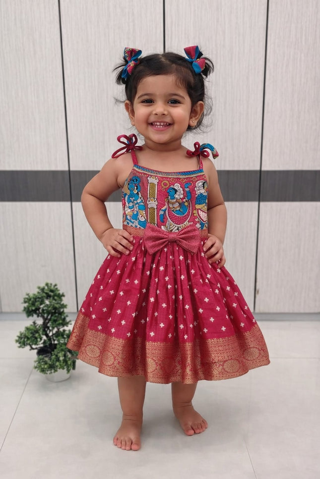 Super trendy kalamkari frocks SS414