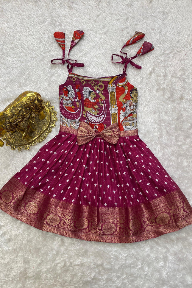 Super trendy kalamkari frocks SS414