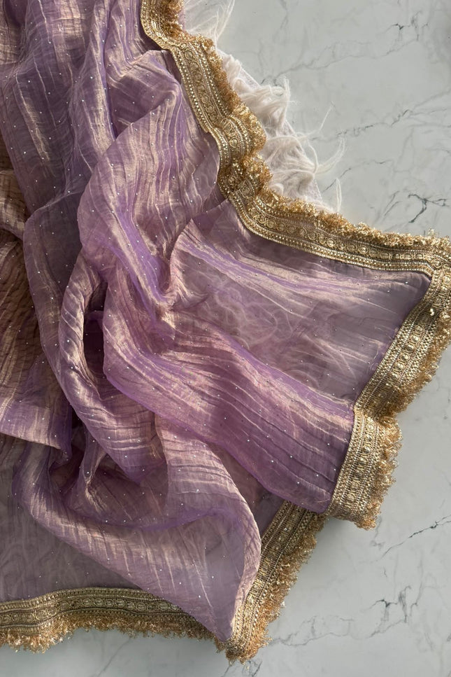 Soft Banarsi Crush Tissue  saree SS415
