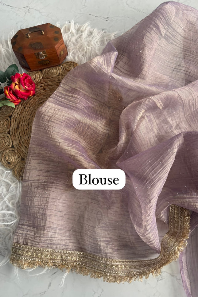 Soft Banarsi Crush Tissue  saree SS415