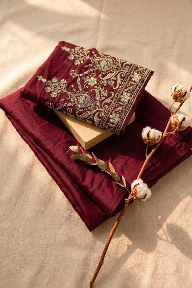 Soft silk plain saree SS407