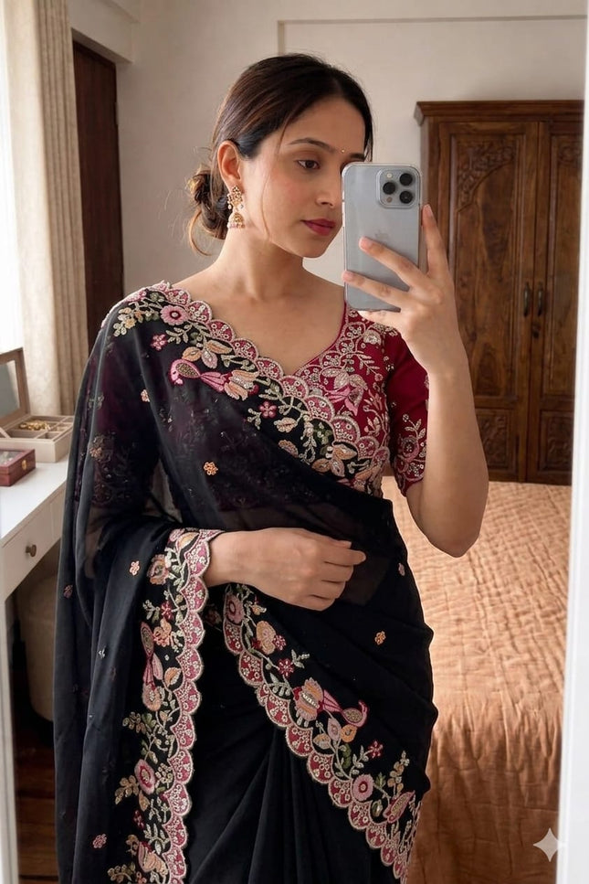 Star Georgette saree  SS408