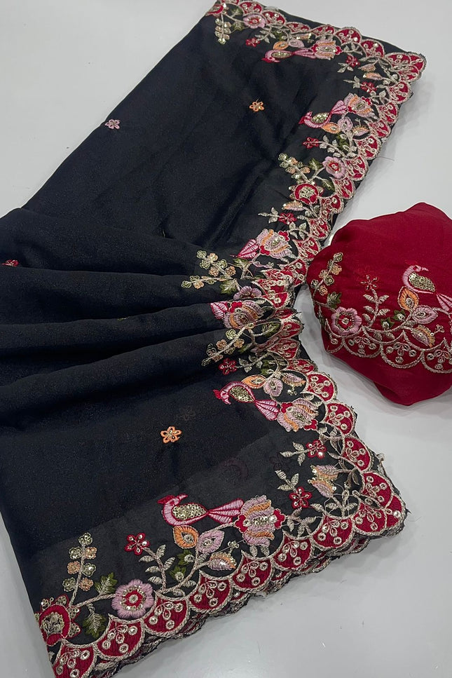 Star Georgette saree  SS408