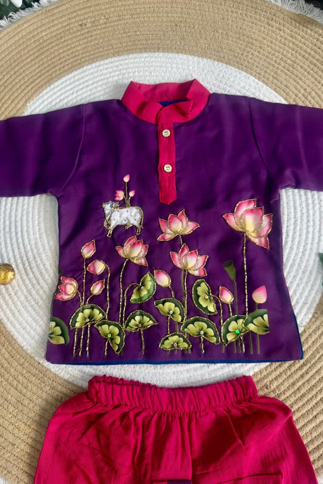 *🌸 Lotus Krishna Dhoti-Kurta Collection 🌸* SS439