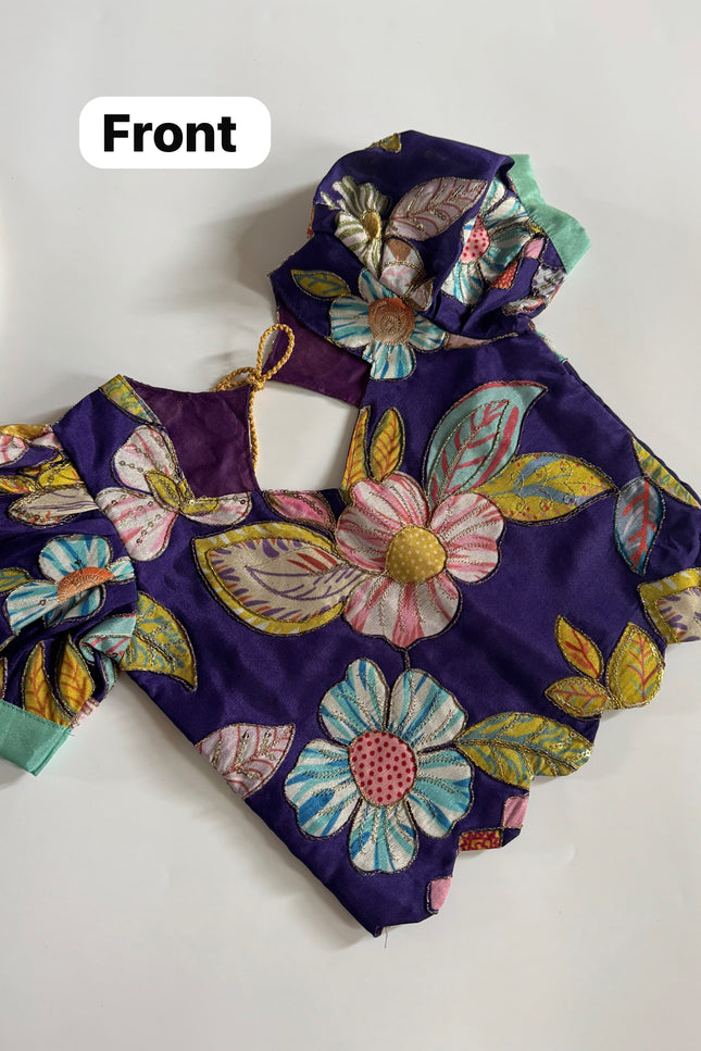ss437 tissue kids  bird lehenga