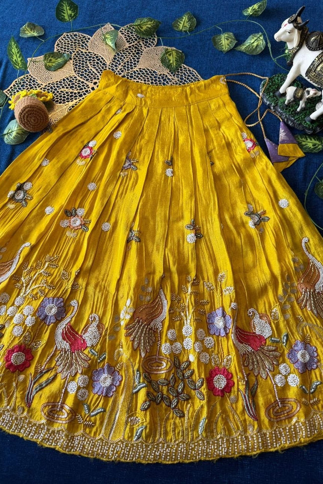 Viscose tissue fabric kids lehanga SS448