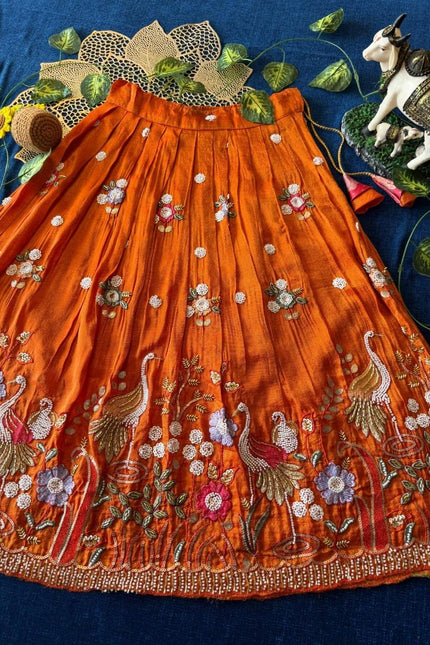 Viscose tissue fabric kids lehanga SS448