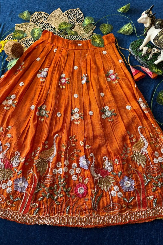 Viscose tissue fabric kids lehanga SS448
