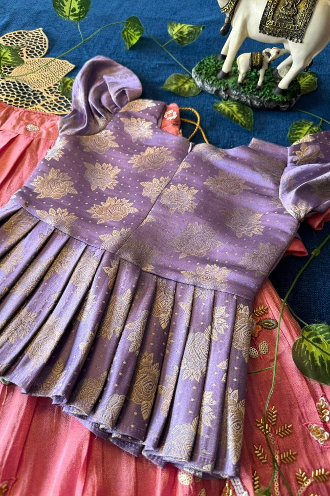 Viscose tissue fabric kids lehanga SS448