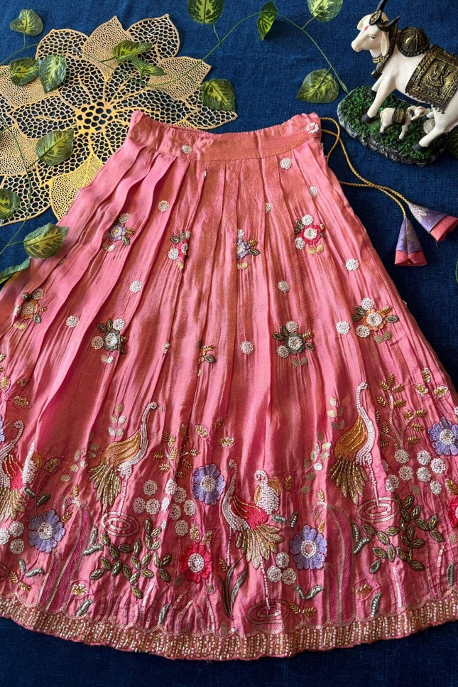 Viscose tissue fabric kids lehanga SS448