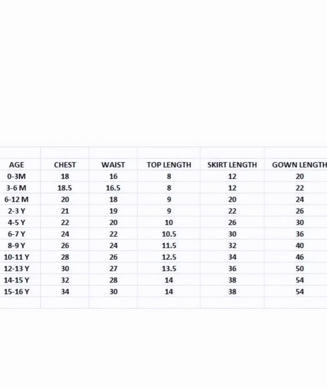 Size Chart