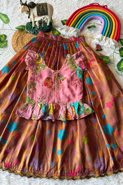 This stunning copper girl lehanga SS459