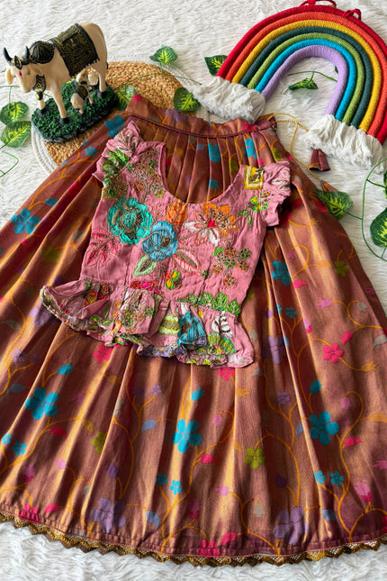 This stunning copper girl lehanga SS459