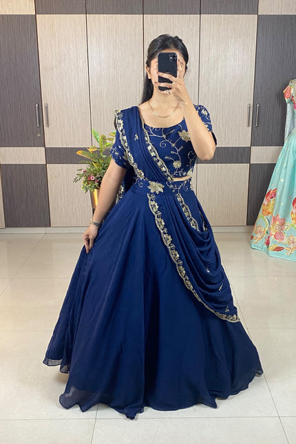 Rangoli Crush Silk Lehenga SS481