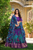 Purple shade / unstitcched blouse peice stitched lehenga