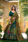 Green / unstitcched blouse peice stitched lehenga