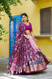 Pink / unstitcched blouse peice stitched lehenga