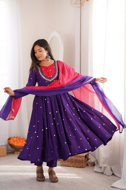 SS539 Real Mirror Designer Anarkali Three Piece Set