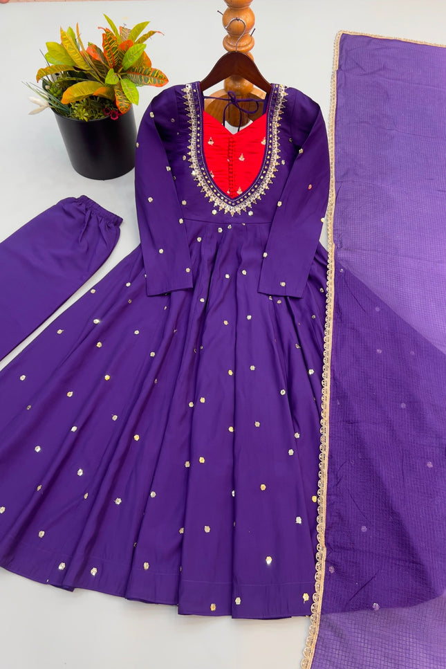 SS539 Real Mirror Designer Anarkali Three Piece Set