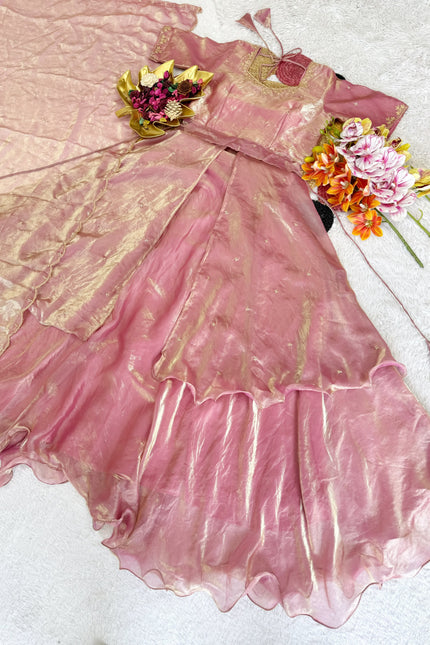 Beautiful Heavy Space Silk Lehenga choli Set Double Frill SS538