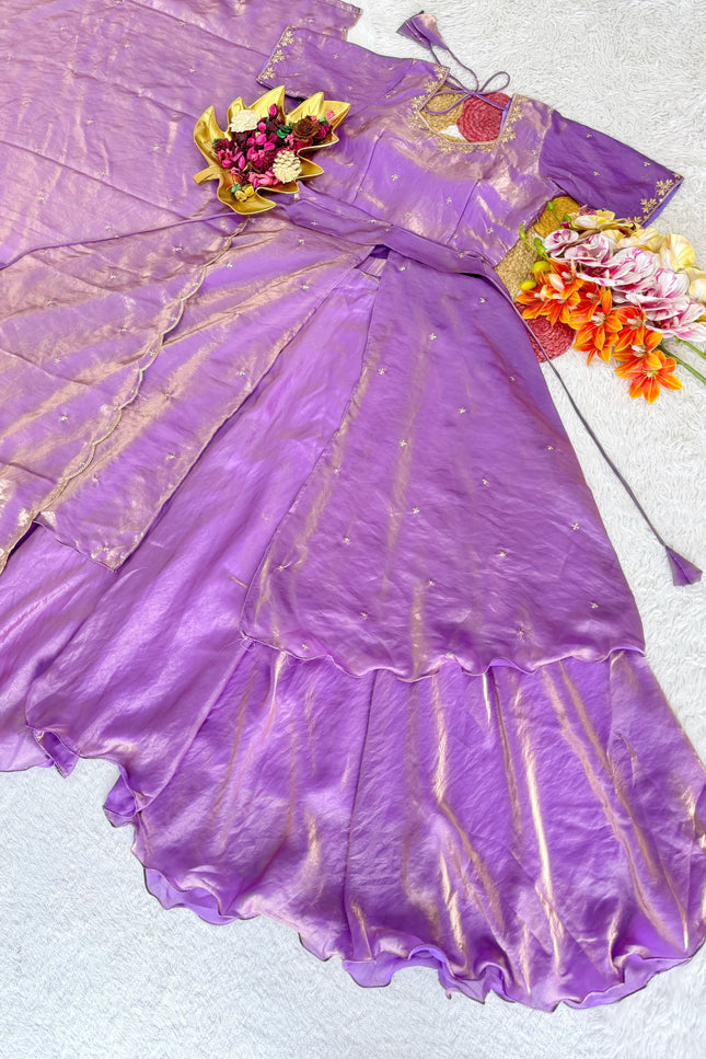 Beautiful Heavy Space Silk Lehenga choli Set Double Frill SS538