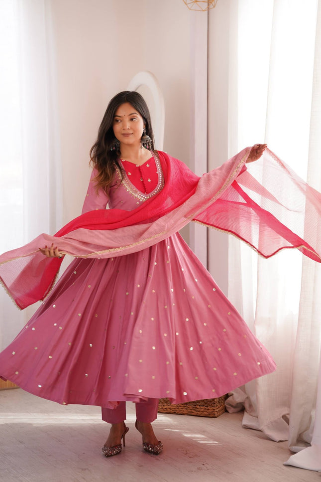 SS539 Real Mirror Designer Anarkali Three Piece Set