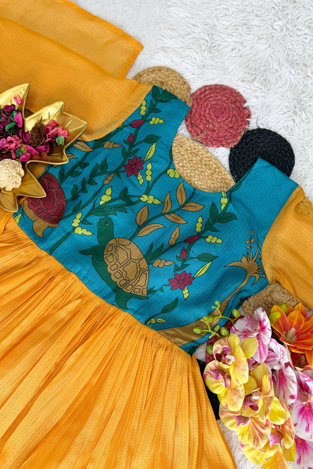 SS601 Kota Kalamkari Checks Gown