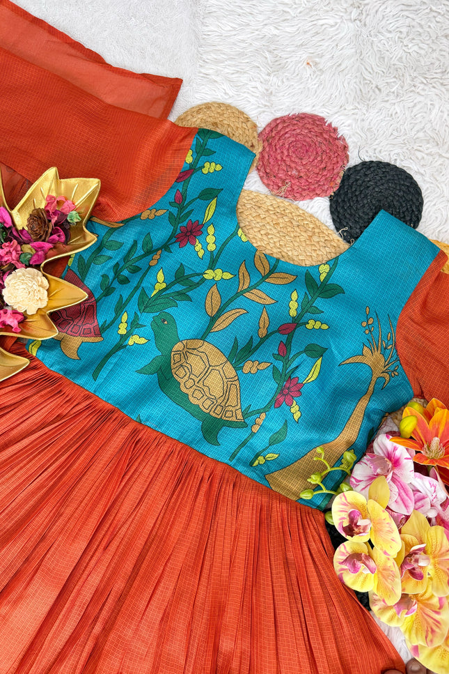 SS601 Kota Kalamkari Checks Gown