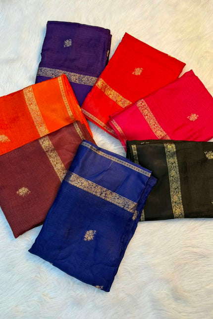 Soft Viscose Saree with Satin Border SS858