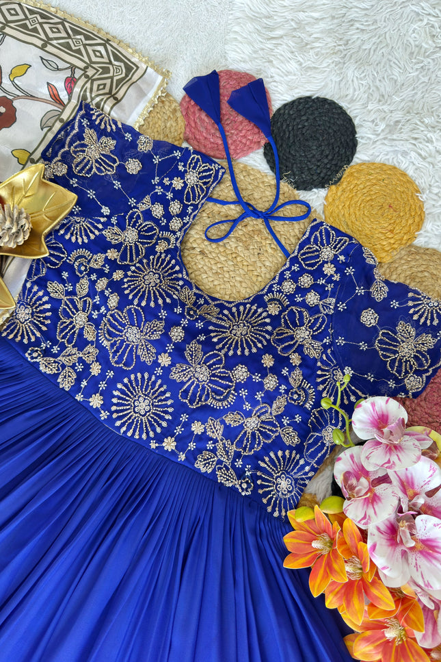 Beautiful Maggam Work Gown With Kalamkari Dupatta SS704