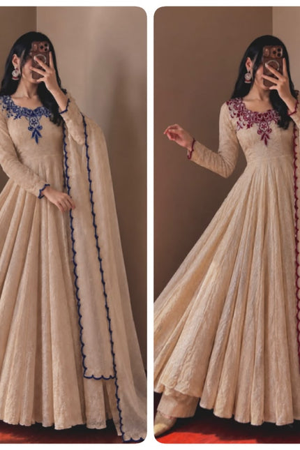 Doremon Crush Embroidery Thread Anarkali SS856