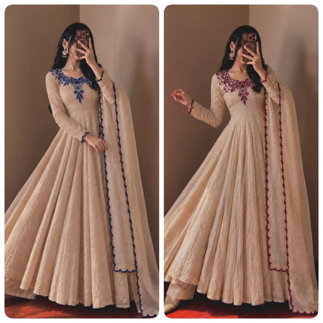 Doremon Crush Embroidery Thread Anarkali SS856