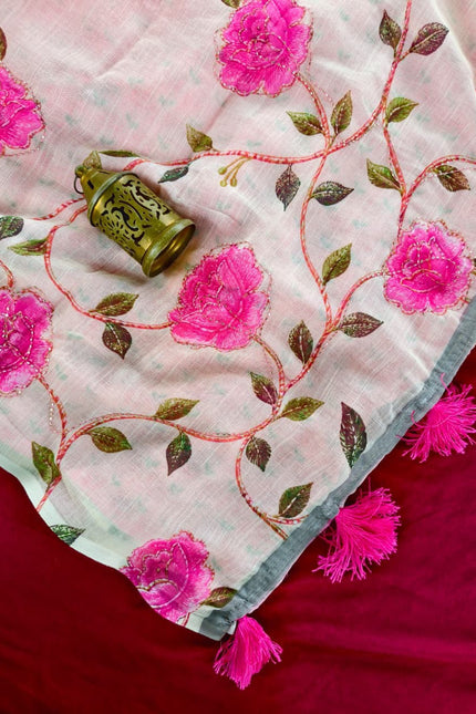 Beautiful Floral Printed Saree SS860
