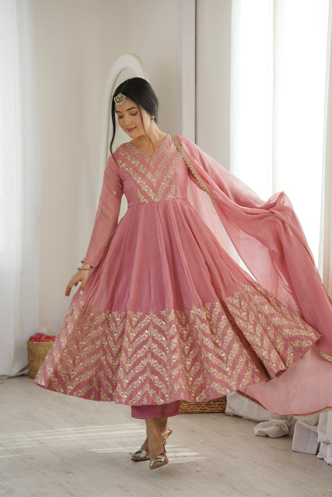 Elegant Crunchy Silk Anarkali SS855