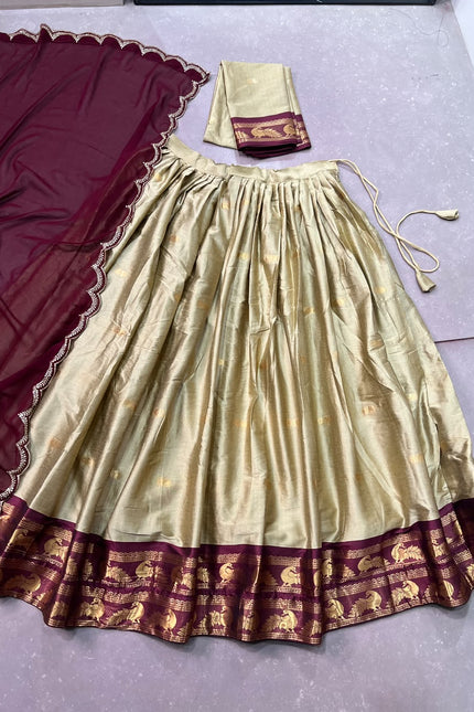 ss875 crafted cotton silk lehanga