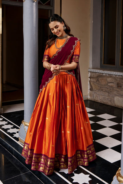 ss875 crafted cotton silk lehanga