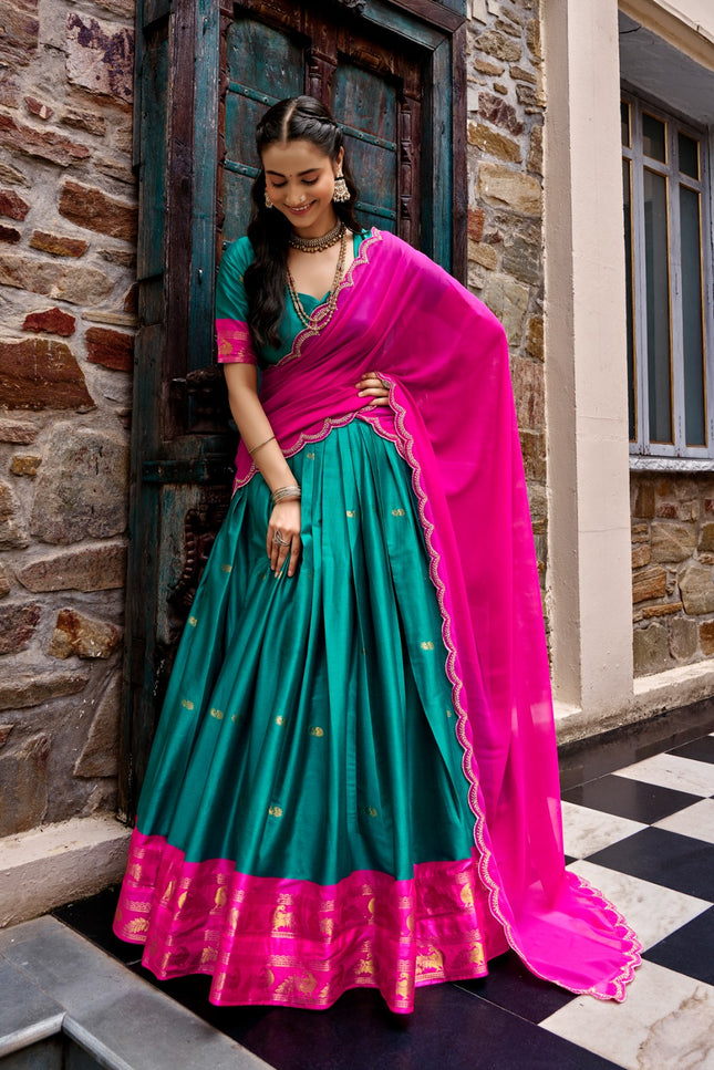 ss876 crafted cotton silk lehanga