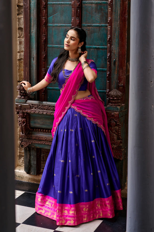 ss876 crafted cotton silk lehanga
