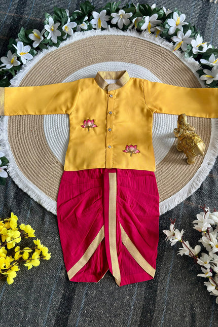 SS916 kurta dhothi lotus