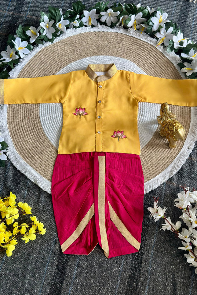SS916 kurta dhothi lotus