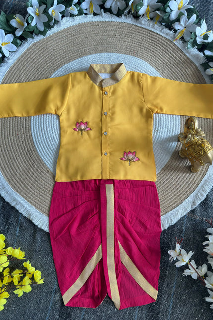 SS916 kurta dhothi lotus