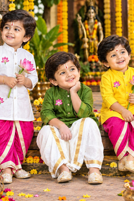 SS916 kurta dhothi lotus
